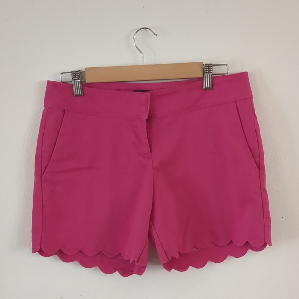 The Limited Pink Bermuda Shorts with Scalloped Hem
